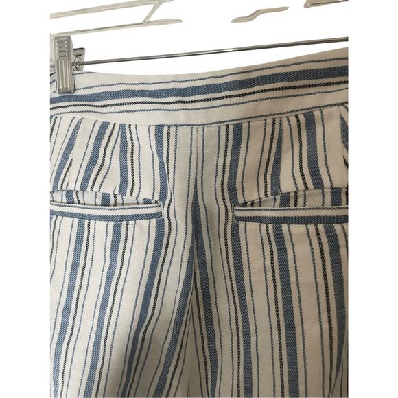 Loft 6p Wide Leg Cotton Breton Stripe Old Money Quiet Luxury Sailor Chic Pants - Picture 6 of 6